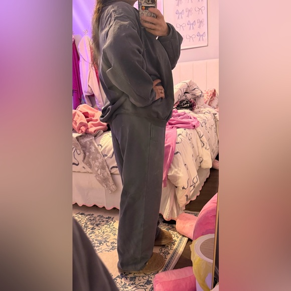 NEW SKIMS boyfriend fleece oversized Half-Zip pullover - Picture 9 of 9